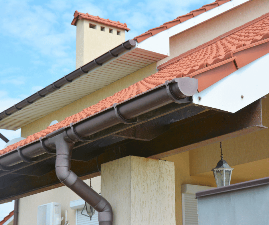 Clean house gutters and downspouts system